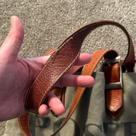 Postes France Canvas Leather Strap Mail Tote Bag Vintage Leather Straps - Picture 4 of 12